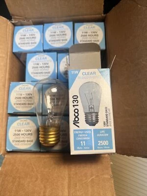 12 pack ABCO Clear Glass Light Bulbs, 11-Watt S14, E26 Medium Base - Image 1 of 4