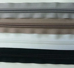 BLACK YKK #10 Coil Zipper Tape, Sliders, Pull Tabs, w/ Plenty of Choices - Picture 1 of 13