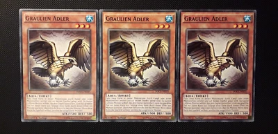 Yu-Gi-Oh! 3x Graulien Adler, DOCS-DE035, Common, 1. Auflage, Deutsch, NM/Back EX - Bild 1 von 4