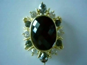 2 Hole Slider Beads Radiance Black Focal Made With Swarovski Elements 1 Piece - Picture 1 of 4
