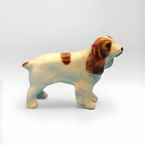 Vintage Cocker Spaniel Porcelain Figurine 1950s Dog Pup Japan Crazing 2x2.75'' - Picture 1 of 5