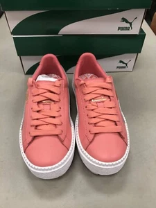 Scarpe da ginnastica basse Puma Platform Trace in pelle da donna con tacchetti rosa 366109 taglia 5,5 - Foto 1 di 6
