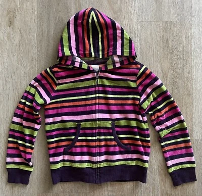 Chaqueta de terciopelo con capucha cremallera completa Gymboree otoño regreso a casa M 7-8 múltiples rayas Foto 1 de 4