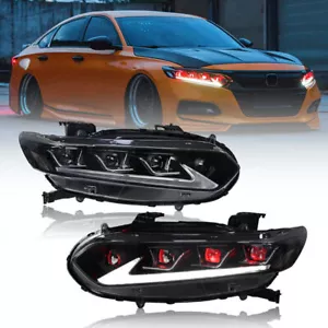 LED Lexus Look Headlights For Honda Accord 10th Gen 2018-2022 Red Eye Front Lamp - Picture 1 of 20