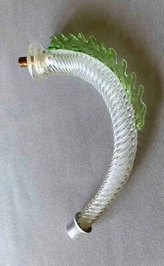 Candelabro brazo de vidrio transparente y verde soplado a mano de colección Murano Italia parte Vetri Venini - Imagen 1 de 4