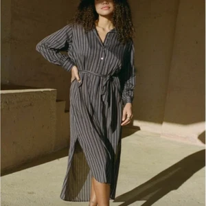 DOEN Junco Striped Lightweight Long Sleeve Kaftan Dress Sz S - Picture 1 of 7