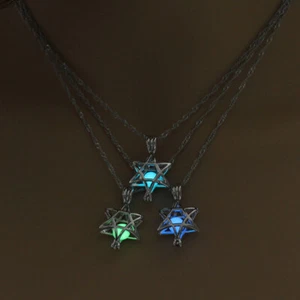 Luminous Hexagram Necklace With Six Star Six Star Pendant - Picture 1 of 11