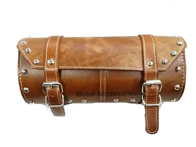 NEW PURE LEATHER TOOL ROLL BAG FIT FOR INDIAN CHIEF MOTORCYCLE IN TAN COLOR - Изображение 1 из 4