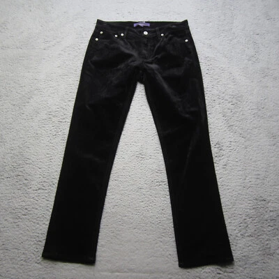 Pantalones Ralph Lauren Etiqueta Púrpura Para Hombres 29 Negro Terciopelo 160 Denim Flocado Delgados Foto 1 de 4