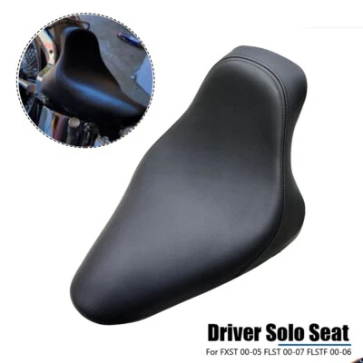 Asiento de conductor negro solo para Harley Heritage Softail Classic FLSTC Fat Boy FLSTF Foto 1 de 4