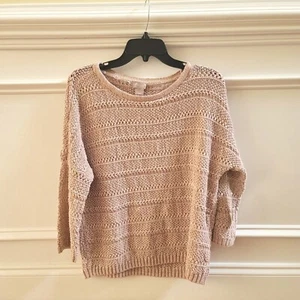 Chico's Womens Sweater Size 0 Small Rose Pink 3/4 Sleeve - Picture 1 of 6