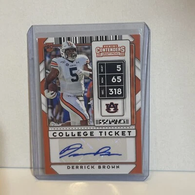 DERRICK BROWN 2020 Contenders Draft Picks College Ticket RC AUTO SP - Image 1 of 2