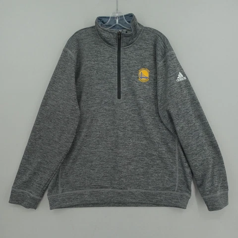Golden State Warriors Team Issue Climawarm 1/4 Zip Pullover Mens Gray Adidas Cover
