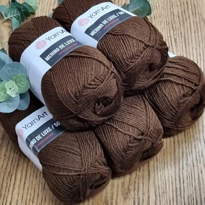 5 x 100g, 50% Merino double knitting yarn YarnArt Merino De Luxe, brown 116 - Picture 1 of 2