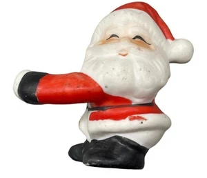 Vintage Weihnachtskerze Kletterer Weihnachtsmann rot weiß Langarm Deko 2,25" LESEN - Bild 1 von 6