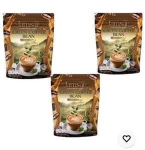 Jamsai Green Coffee Bean Instant Powder Mix Drink No Sugar Weight Management x 3 - Picture 1 of 8