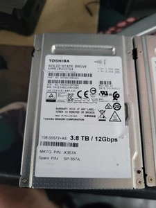 TOSHIBA 3.8TB/12Gbps SAS SSD SDFAM00NHA01 KPM51RUG3T84 X357A Solid State PM5-R - Picture 1 of 1