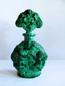 Alter Tschechischer ART DECO Jade Glas Parfum Flakon Hoffmann Schlevogt Cherubs 30er #2 - Bild 1 von 13