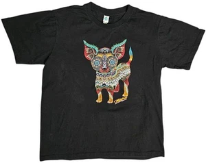 Camiseta Gráfica Chihuahua México Rana Viaje Destino Camisa Negra Animal Perro Talla L - Imagen 1 de 8