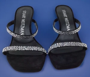 Sandalia Stuart Weitzman Aleena Royals satinado y cristal EE. UU. 7,5 (Y020) - Imagen 1 de 5