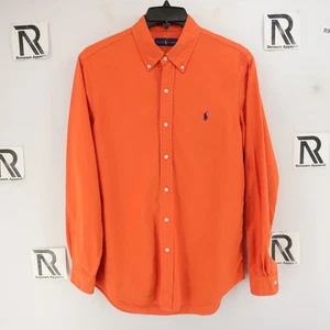 Mens Polo Ralph Lauren Button Down Dress Shirt Size M Medium Orange Casual Pony - Picture 1 of 8