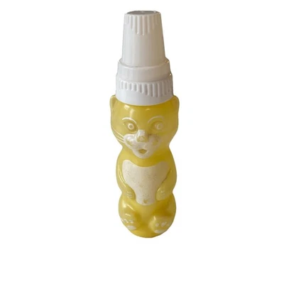 Vintage Gerber Hard Plastic Yellow Kitty Nurser Baby Bottle & Cap - Image 1 of 4
