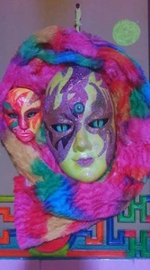 Masken,bunt,regenbogen,goa,hippie,magie,handgefertigt,deco,skulptur - Bild 1 von 8