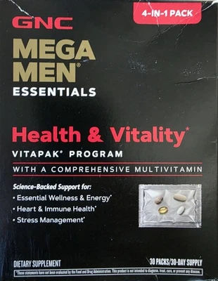 GNC Mega Men Essentials - Vitaminas para la salud y la vitalidad Vitapack, 30 paquetes caducan 26/07 Foto 1 de 4