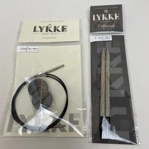 Lykke Driftwood Interchangeable 5" US 9 / 5.5mm Needle Tips + 32" Cord - Picture 1 of 6