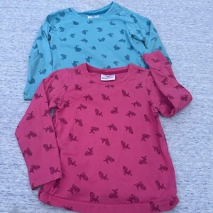 Hanna Andersson DEER Bambi & RABBIT Thumper Shirt Top SET of 2  Size 4 ❤️blt11j - Picture 1 of 9