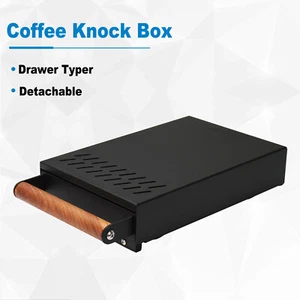 Cajón molos de café caja de golpes contenedor de residuos de espresso mango de madera antideslizante - Imagen 1 de 13