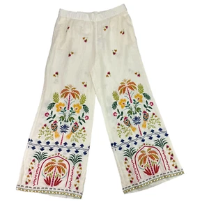 Pantalones Johnny Was Nuevos con Etiquetas Soller Pierna Ancha 100% Lino Talla L Coloridos Playa Boho - Imagen 1 de 19