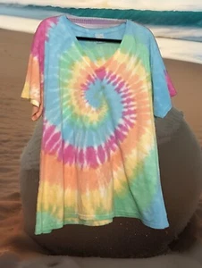 Koloa Surf buntes mehrfarbiges Tie Die T-Shirt Damen Übergröße 4XL EUC - Bild 1 von 6