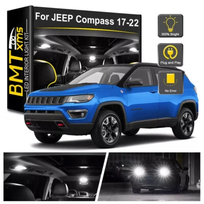 19x Interior LED Light Bulbs License Plate Reverse For Jeep Compass 2017-2022 Foto 1 de 4
