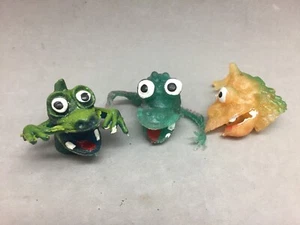 Vintage 1970-1980 Toy Rubber Jiggler Pop-Eyed Monster Finger Puppet Lot 3 HK - Picture 1 of 12