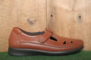 SAS 'Roamer' Chestnut Brown Cut-Out Leather Mary Janes Women's Sz. 8.5 N - Picture 1 of 10
