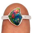 Natural Ethiopian Opal Rough 925 Sterling Silver Ring Jewelry s.7 CR43202