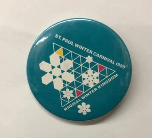 1989 St. Paul Minnesota Winter Carnival Winter Kingdom Pin Back Button - Bild 1 von 2