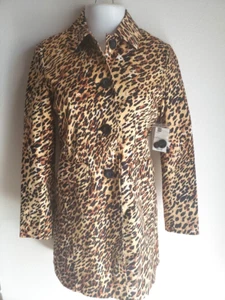 WORTHINGTON Stretch Leopard Print Coat Size XS Bust 35" Lined New W/ Tag pockets - Picture 1 of 8