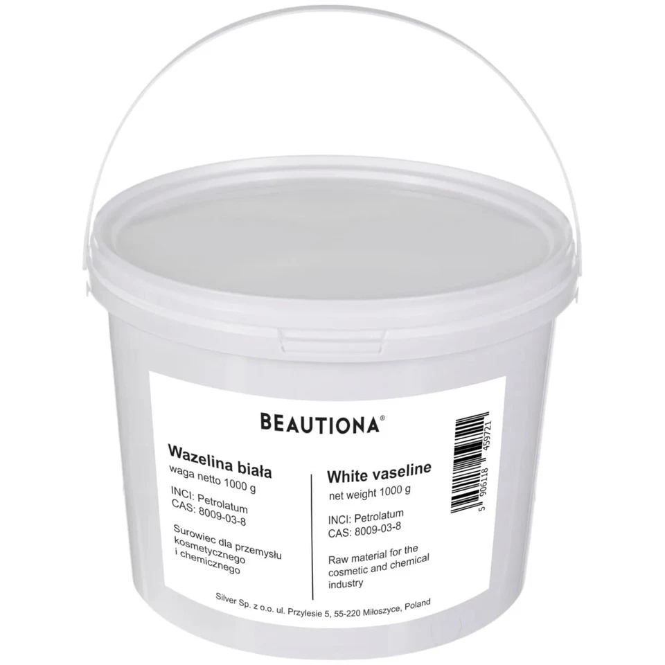 BEAUTIONA Vaseline weiß 1kg Dose für Kosmetik und Hautpflege - unparfümiert