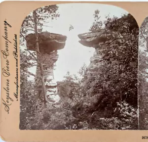 Foto Stereoview che salta a stare in piedi Rock Wisconsin Dells Keystone View Co 1899 - Foto 1 di 3