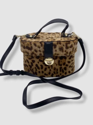 $120 Neiman Marcus женщин коричневый искусственного меха кожи животных печати сумка через плечо - Изображение 1 из 4