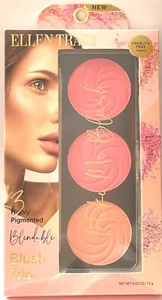 Ellen Tracy 3 Highly Pigmented Blush Trio FROM ROSE TO PINK TO DEEPER PINK - Picture 1 of 3