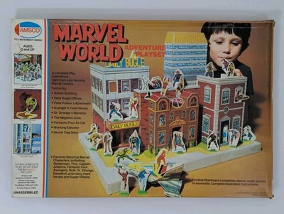 Juego Amsco Marvel World Adventure #9256 1975 100% COMPLETO SIN PERFORAR Foto 1 de 4