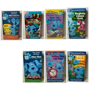 Blue's Clues VHS Lot Of 7 Telling Time ABC’s Pajama Party Story Nick Jr Tested - Picture 1 of 11