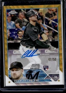 CHARLES LEBLANC 2023 TOPPS CROMO ACTUALIZACIÓN AUTÓGRAFOS GOLD WAVE RC AUTOMÁTICO 47/50 - Imagen 1 de 2