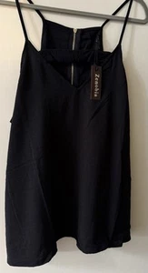 Zenobia Black Tank Top 2X Women’s Plus Size W/ Zipper Back - Picture 1 of 4