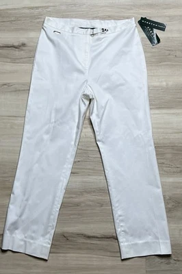 Lauren Ralph Lauren белый хлопок капри ноги брюки размер 8 миниатюрный новый с ярлыками - Изображение 1 из 4