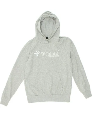 Sudadera con capucha gráfica de gran tamaño HUMMEL para mujer Reino Unido 10 pequeña gris algodón AY06 Foto 1 de 3