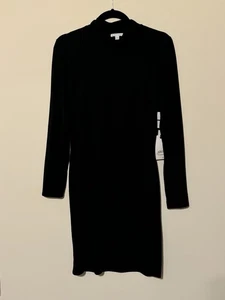 Camisa Leith Manga Larga Negra Cuello Alto Vestido Midi Talla Grande ~ Nueva Con Etiquetas - Imagen 1 de 6